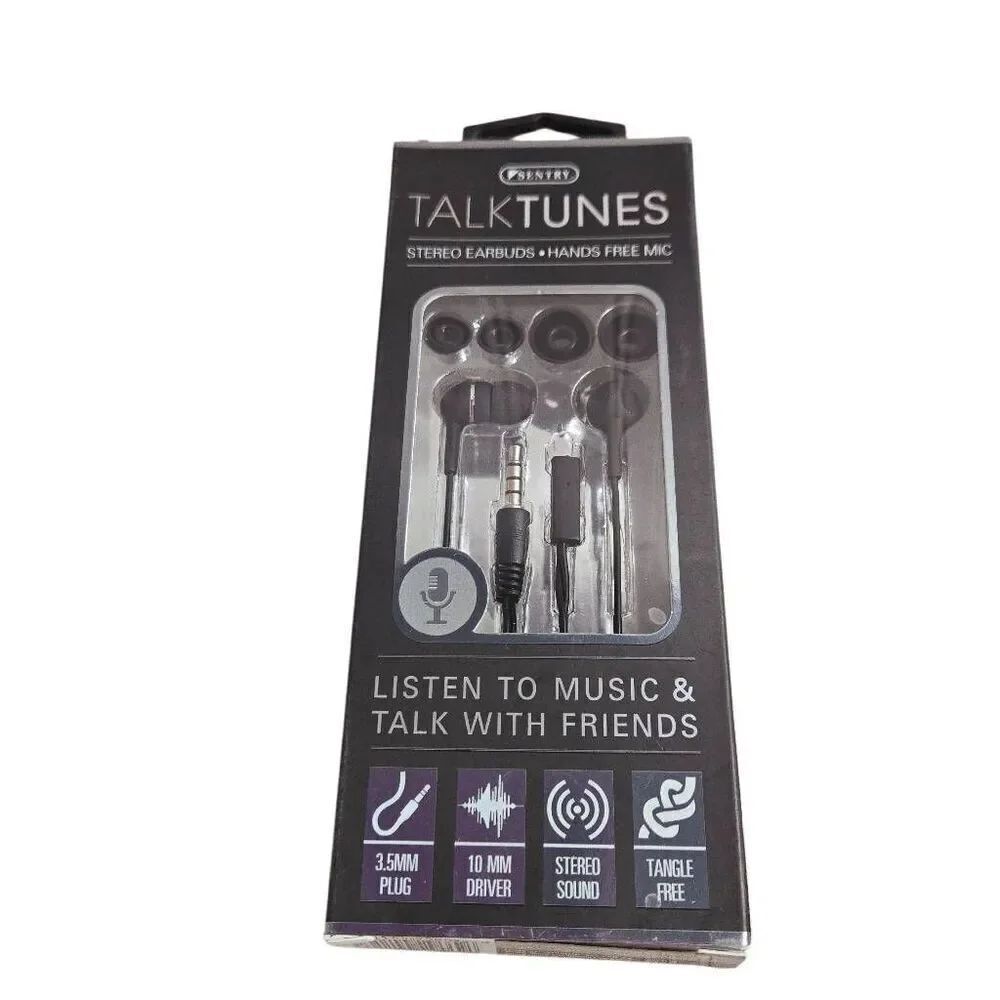 Sentry TalkTunes Stereo Earbuds with In-Line Microphone (HPS-HM116)
